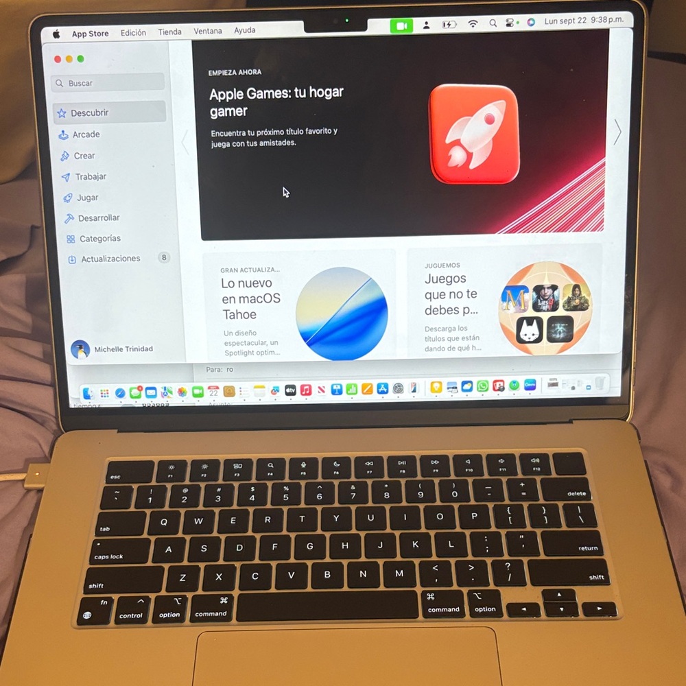 Silver and Black Laptop mackbook air 15 just open box never use